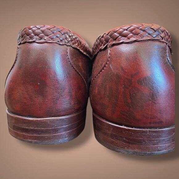 Men's 13D ALLEN EDMONDS Maxfield Dark Chili Leather Tassel Loafers With Box EUC - Picture 7 of 11